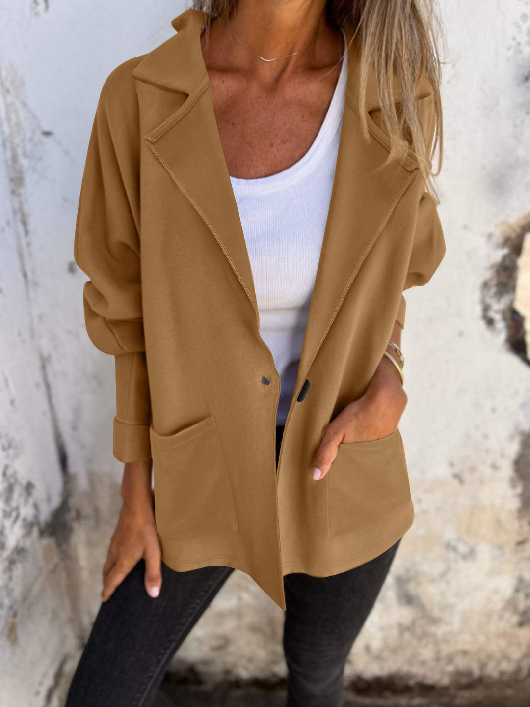 Damen Offene Cape-Cardigan aus Feinstrick mit asymmetrischem Saum und Eingrifftasche Shop Nory