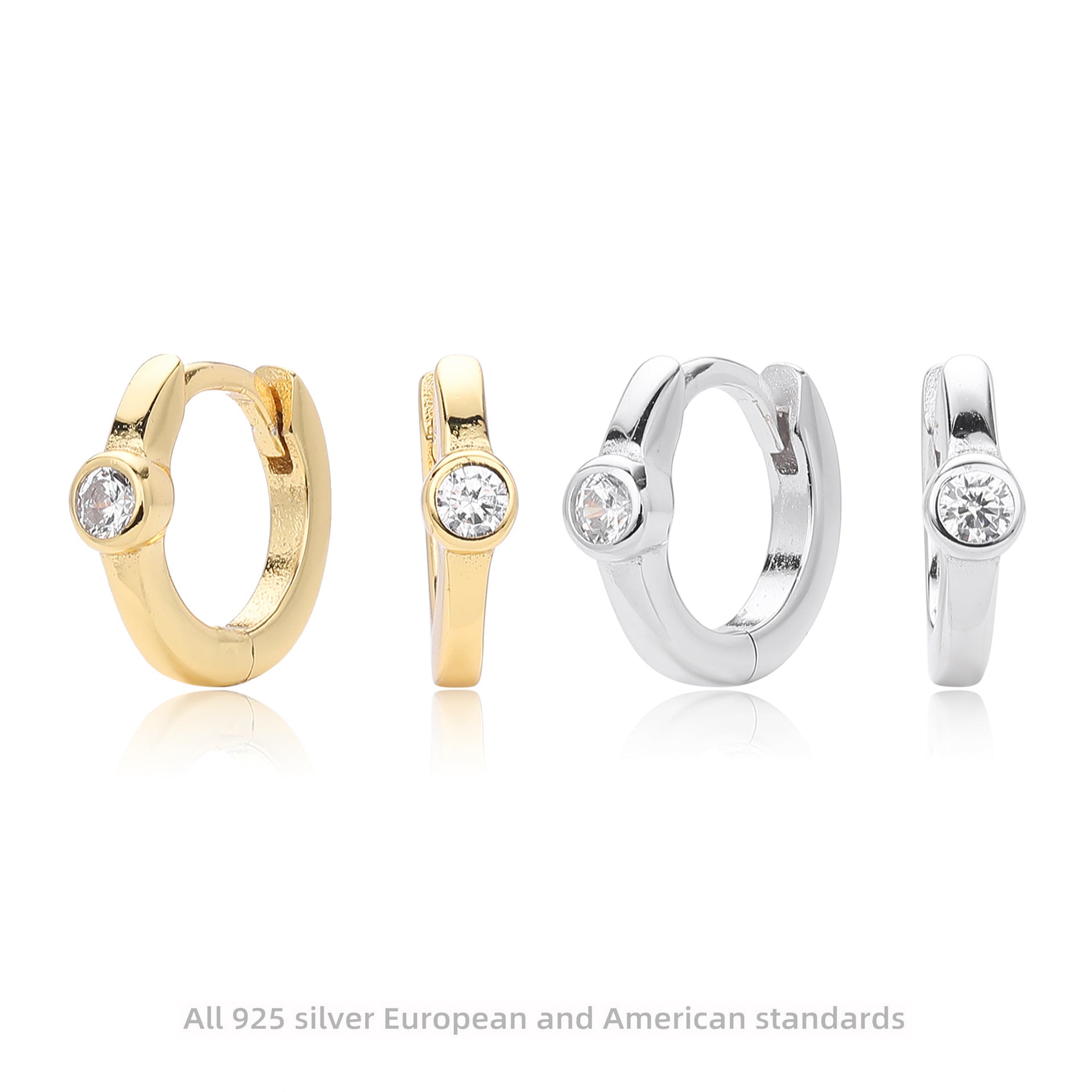 Damen Creolen mit funkelndem Zirkon aus hochwertigem 925 Sterling Silber Shop Nory
