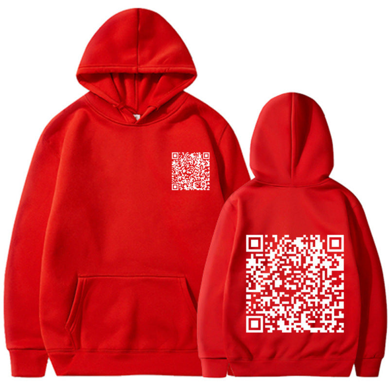 Damen Sportlicher Kapuzenpullover mit QR-Code Shop Nory