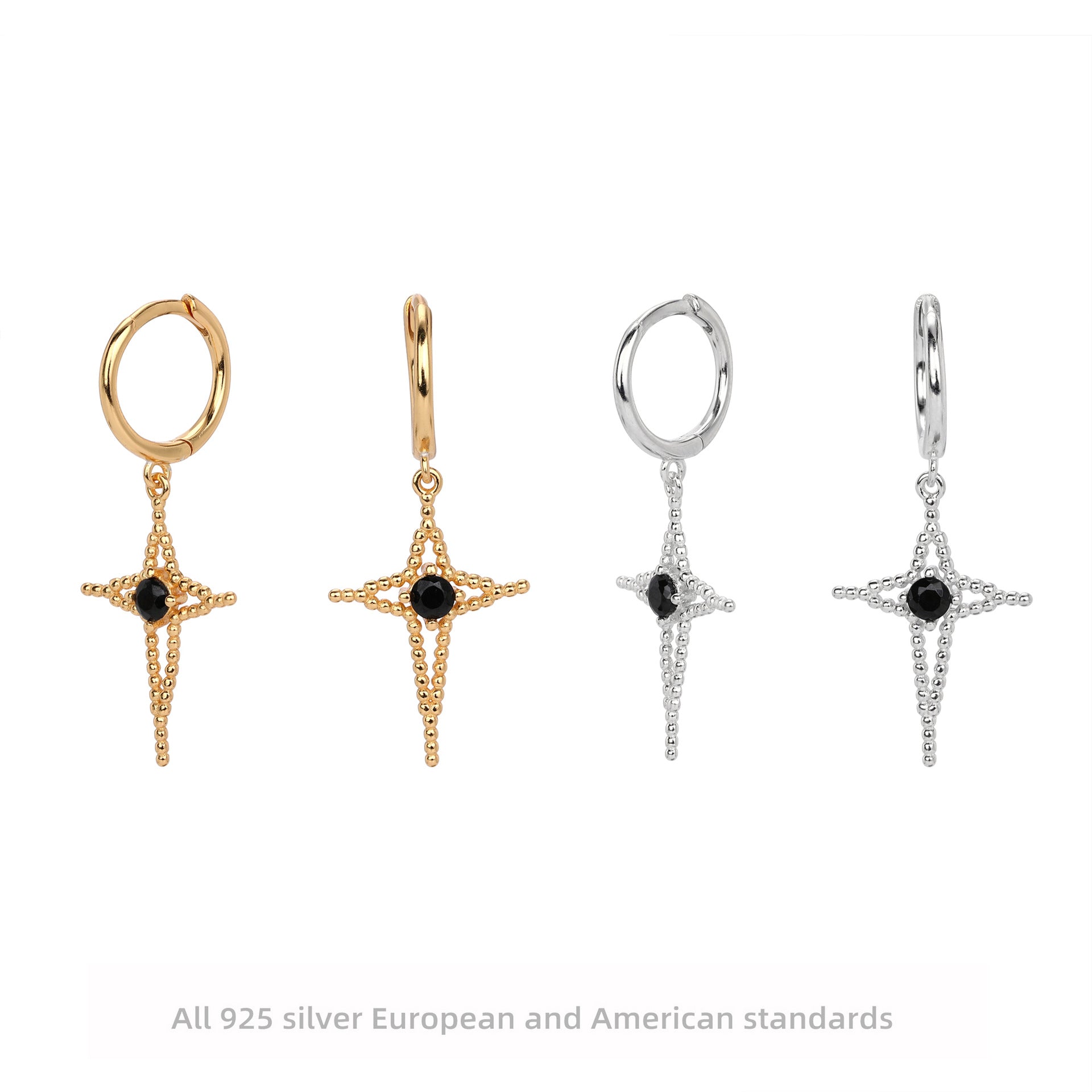 Damen Ohrhänger mit Kreuzdesign und funkelndem Zirkon Shop Nory