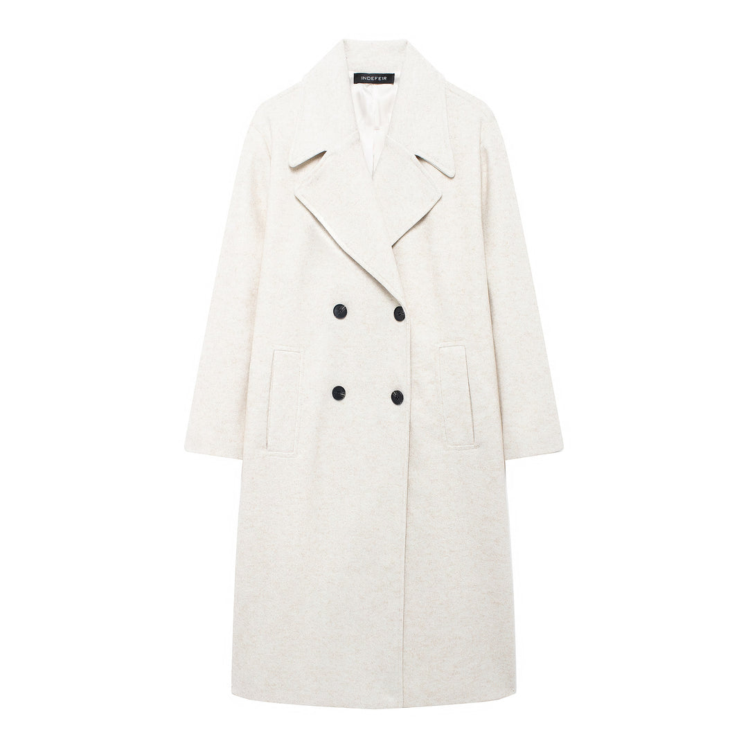 Damen Doppelreihiger Wollmix-Mantel mit Oversize-Schnitt und Reverskragen Shop Nory