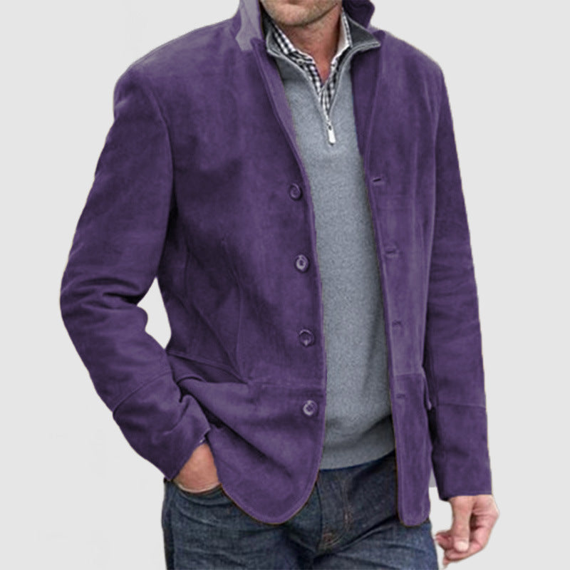 Herren Elegante Wildlederjacke mit modernen Details