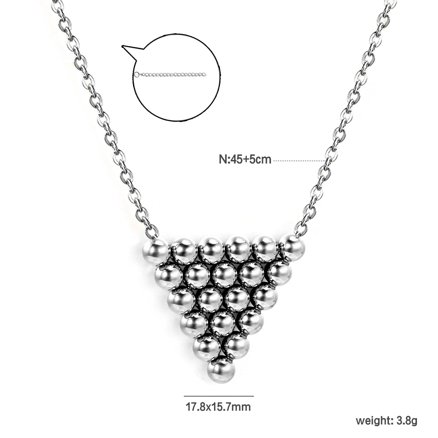 Damen elegante Halskette mit geometrischem Anhänger und verstellbarem Verschluss Shop Nory