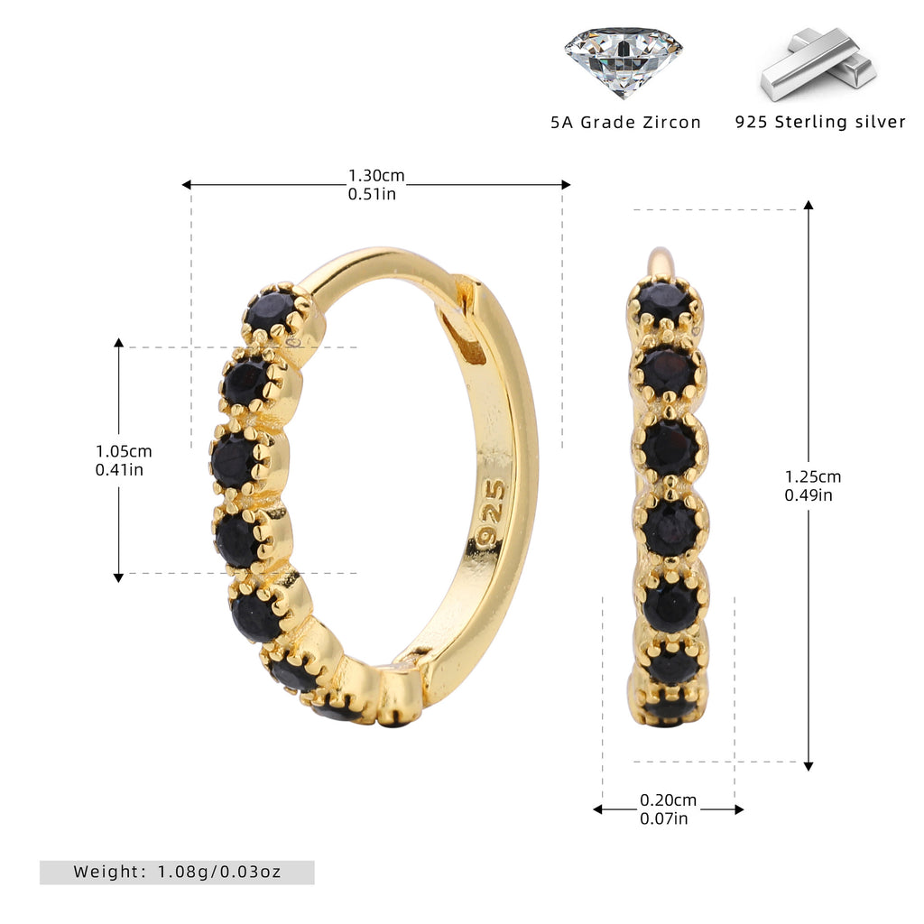 Damen Creolen mit funkelnden Zirkon-Akzenten und hochwertigem 925 Sterling Silber Shop Nory