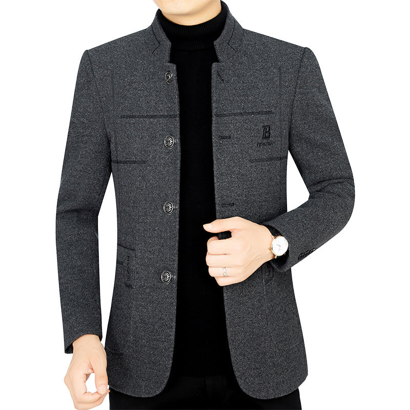 Herren Kurzmantel-Blazer mit Stehkragen und dekorativen Ziernähten Shop Nory