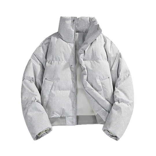 Herren Kurze wattierte Steppjacke mit hohem Stehkragen und matter Strukturoptik Shop Nory