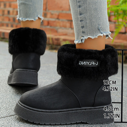 Damen Warme Kurzstiefel mit kuscheligem Fellaufschlag und leichter Plateau-Sohle Shop Nory