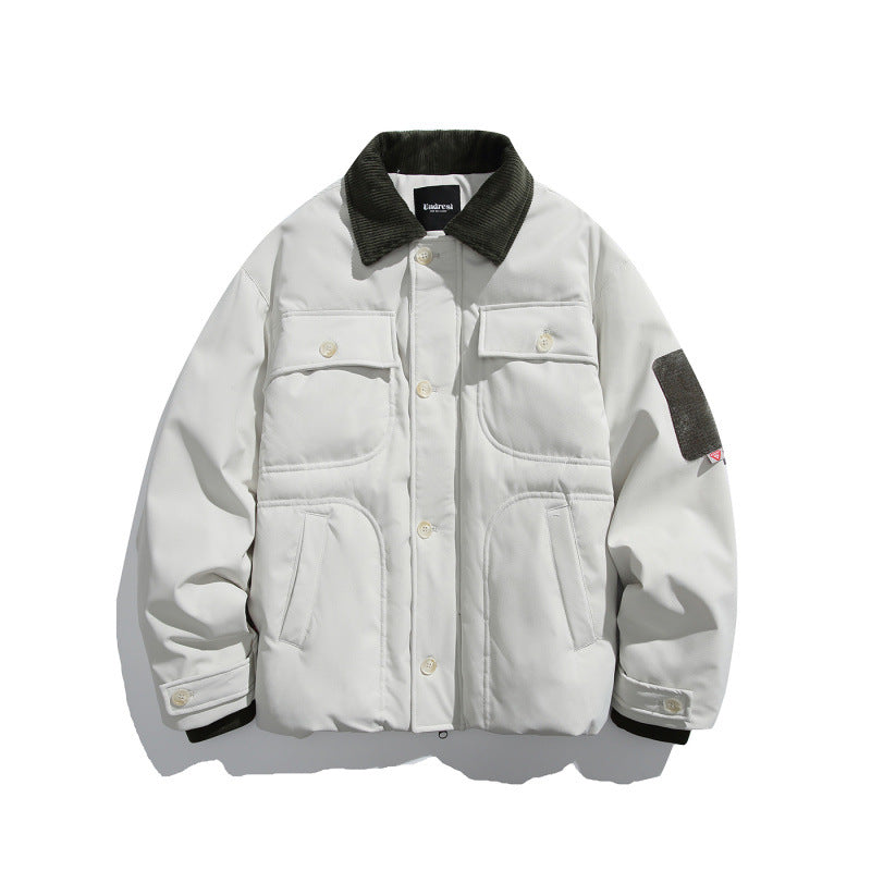 Unisex Gepolsterte Overshirt‑Jacke im Boxy‑Cut mit Cordkragen und Pattentaschen Shop Nory