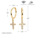 Damen Ohrhänger mit funkelndem Kreuzanhänger aus 925 Sterling Silber Shop Nory