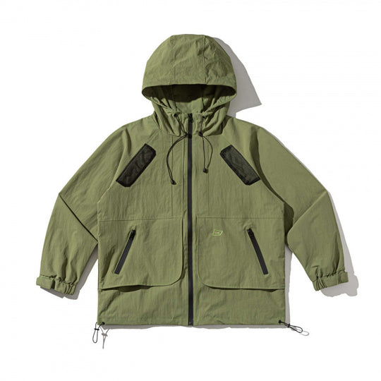 Unisex Technische Oversize-Kapuzenjacke mit Mesh-Belüftungszonen, Reißverschluss und Tunnelzug Shop Nory