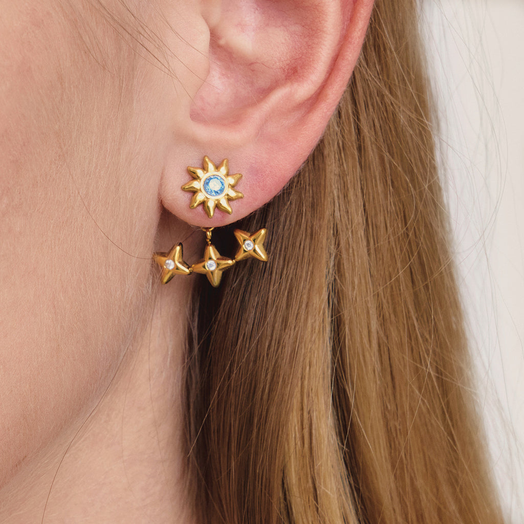 Damen Ohrhänger mit floralem Design und hypoallergener Edelstahlverarbeitung Shop Nory