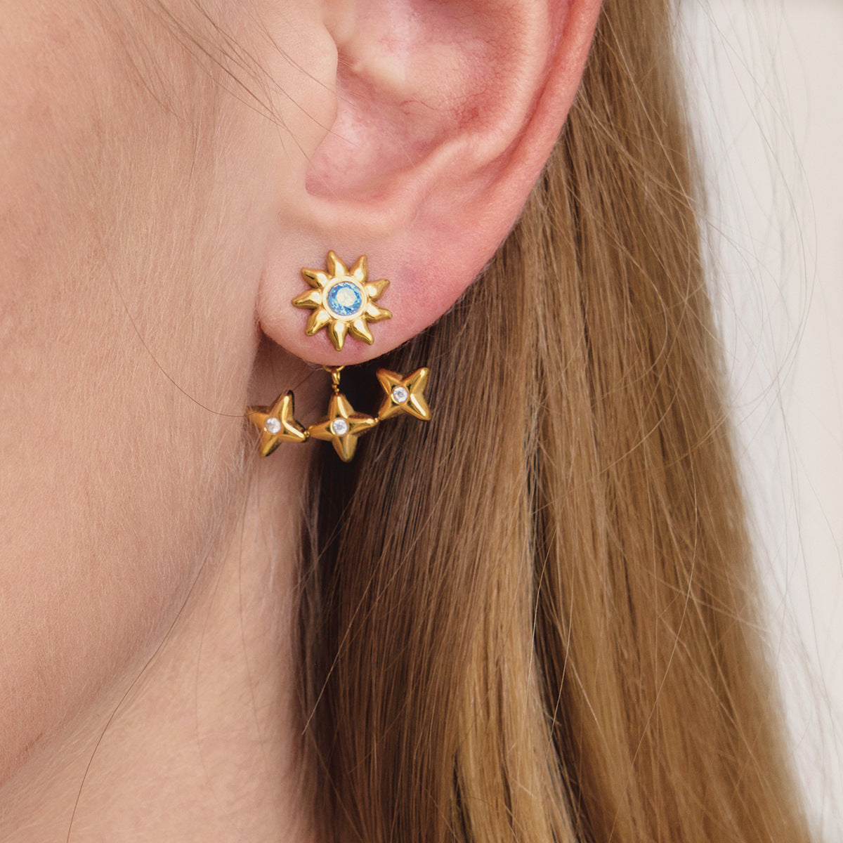 Damen Ohrhänger mit floralem Design und hypoallergener Edelstahlverarbeitung Shop Nory