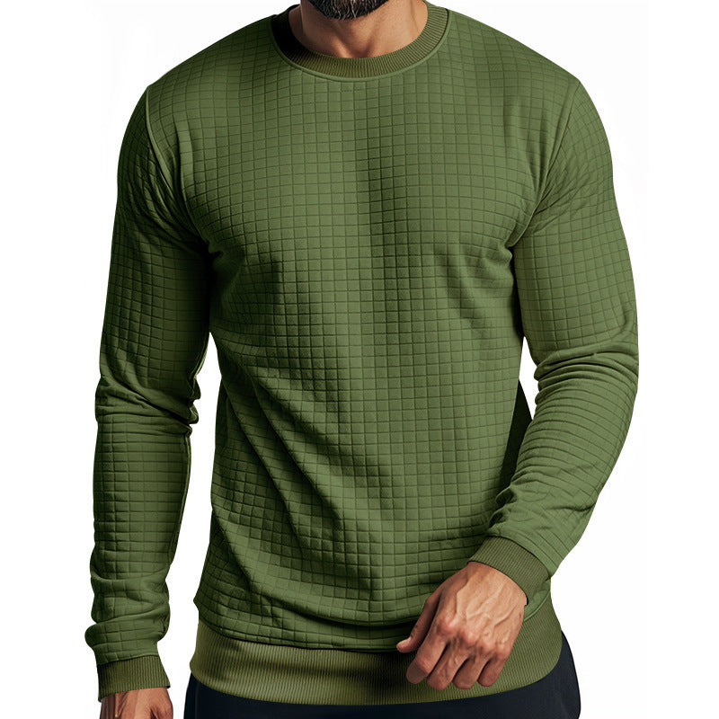Herren Langarm-Sweatshirt mit strukturiertem Design und elastischen Bündchen Shopnory