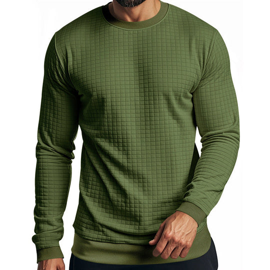Herren Langarm-Sweatshirt mit strukturiertem Design und elastischen Bündchen Shopnory