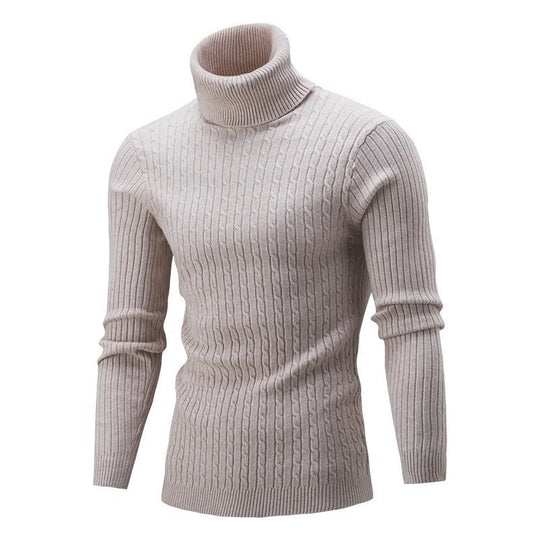 Herren Taillierter Thermo-Rollkragenpullover mit Zopf- und Rippstrickstruktur Shop Nory