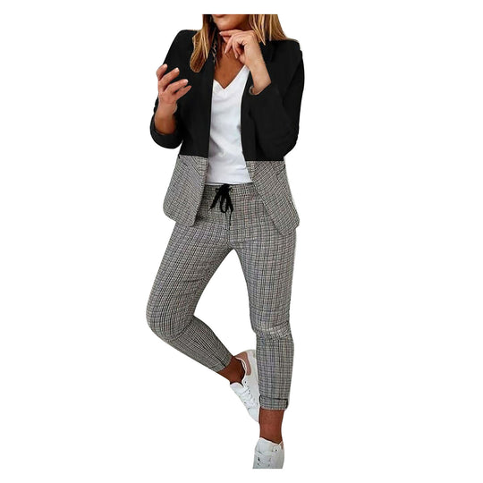Damen Karierte Slim-Fit Jogginghose mit Tunnelzug und Knöchellangem Schnitt Shop Nory