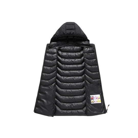 Herren Ärmellose Thermo-Utility‑Weste mit gesteppter Chevron‑Struktur, Kapuze und Zwei‑Wege‑Reißverschluss Shop Nory