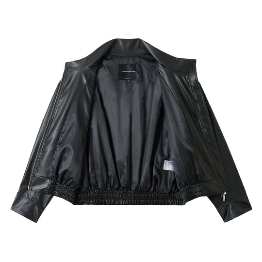 Herren Lederimitat-Bomberjacke im Boxy-Cut mit elastischem Saum und zweifach Reißverschluss Shop Nory