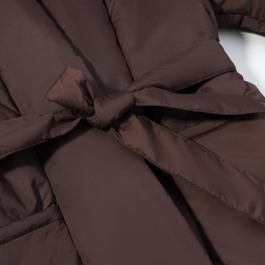 Damen gesteppte Taillengürtel-Steppjacke mit Schalkragen Shop Nory