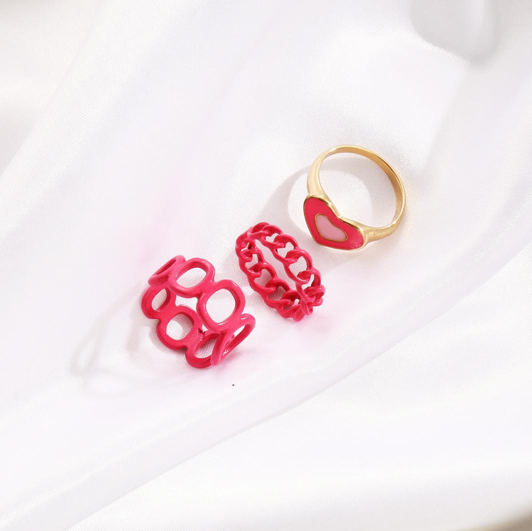 Damen kreatives Ring-Set mit verspieltem Herzmotiv und modernen Formen Shop Nory
