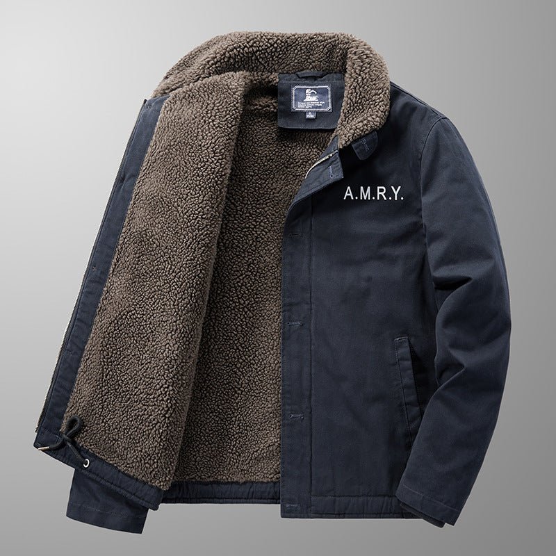 Herren Canvas-Arbeitsjacke mit Sherpa‑Futter, Thermo‑Innenlage und Kordelzugsaum Shop Nory