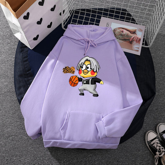 Unisex nan Kapuzenpullover mit Comic-Küken Basketballprint, Kängurutasche und weichem Fleece Shop Nory