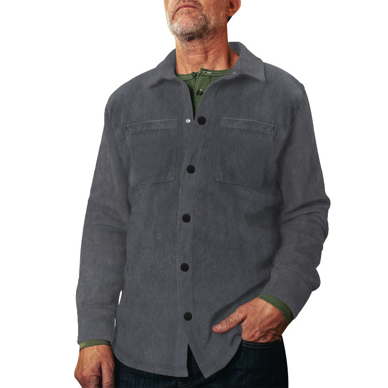 Herren Cord-Jacke mit praktischen Brusttaschen und modernem Schnitt