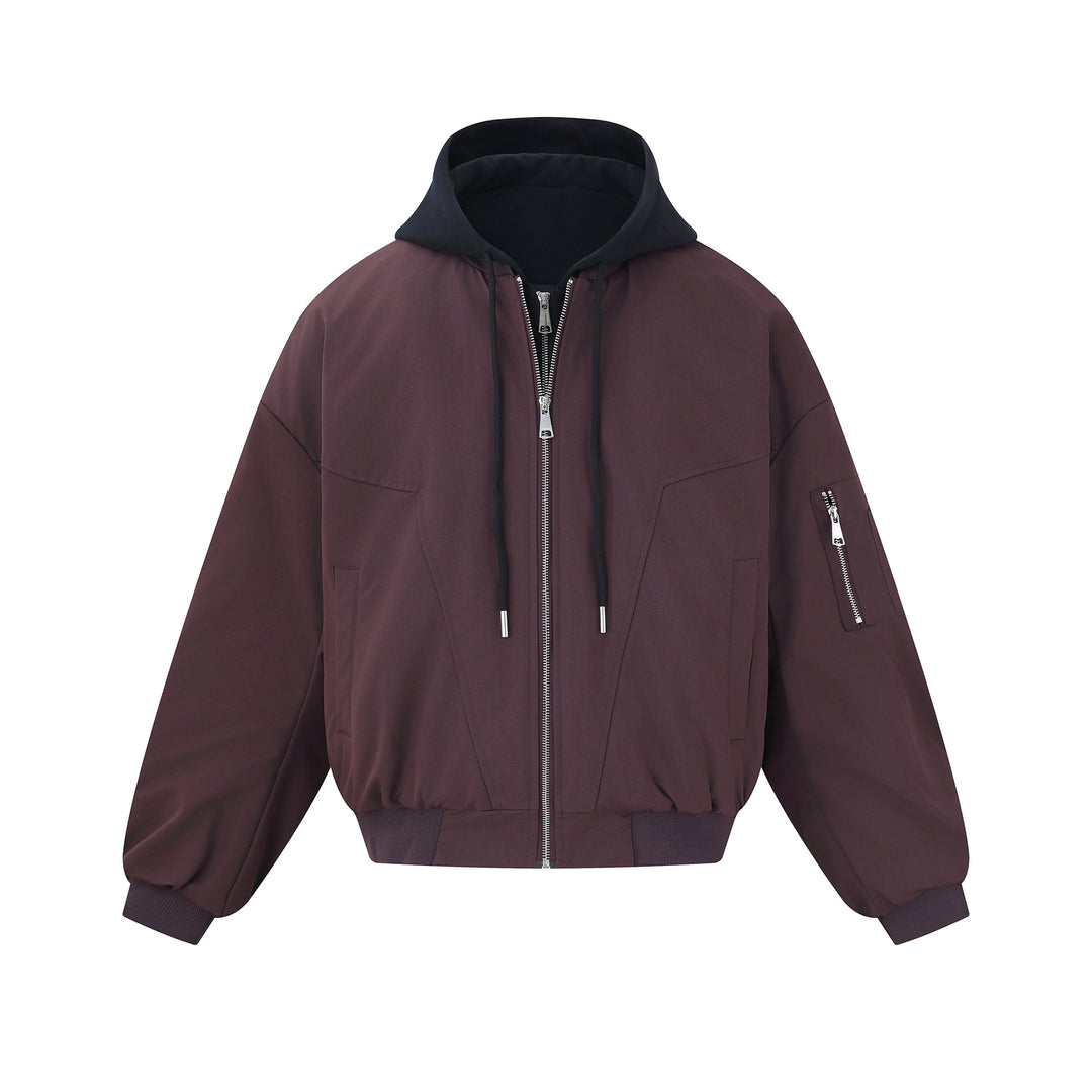 Herren Kurz geschnittener Boxy-Hoodie‑Bomber mit Kapuzen‑Einsatz und Utility‑Taschen Shop Nory