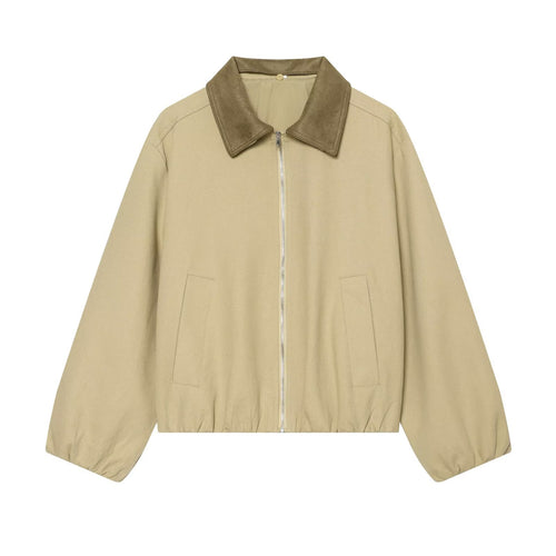 Damen Boxy Field‑Blouson mit Velourskragen und elastischem Saum Shop Nory