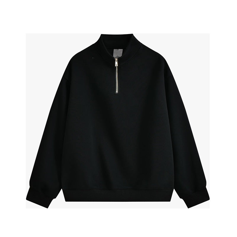 Unisex oversized Halbzip-Sweatshirt mit Stehkragen, Rippbündchen und weichem Fleece-Innenfutter Shop Nory