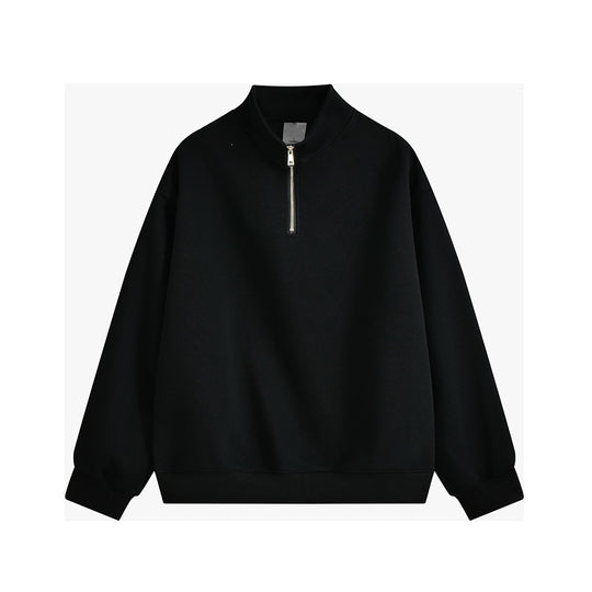 Unisex oversized Halbzip-Sweatshirt mit Stehkragen, Rippbündchen und weichem Fleece-Innenfutter Shop Nory