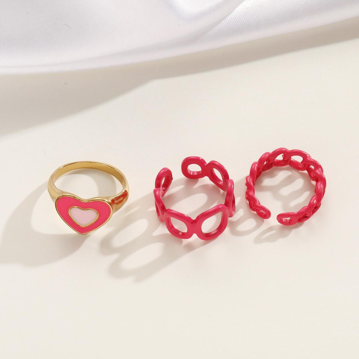 Damen kreatives Ring-Set mit verspieltem Herzmotiv und modernen Formen Shop Nory