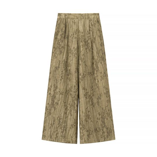 Damen Zweiteiliges Jacquard-Loungewear-Set mit Hemdbluse und weiter Palazzohose Shop Nory
