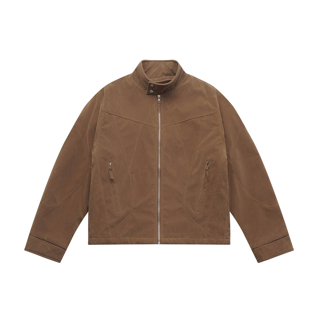 Herren Kurzblouson aus Velours‑Suede mit hohem Kragen und ergonomischer Nahtführung Shop Nory