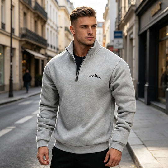 Herren Sweatshirt mit kurzem Reißverschluss Shop Nory
