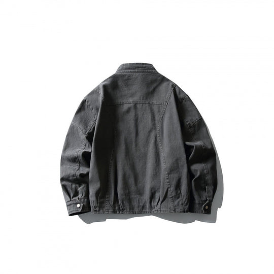Herren Leichte Worker-Jacke aus Stonewashed-Baumwollmix mit Stehkragen Shop Nory