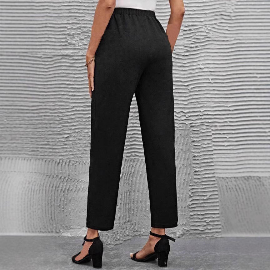 Damen nan hochgeschnittene konisch geschnittene Business-Hose mit elastischem Bund und seitlichen Eingrifftaschen Shop Nory