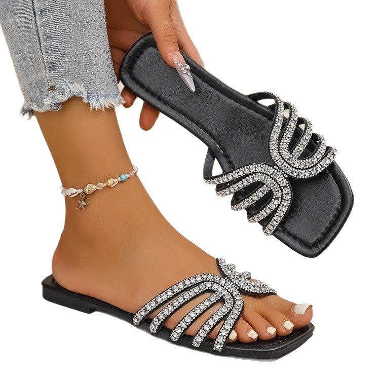 Damen Glänzende Riemchen-Sandalen mit Funkelelementen
