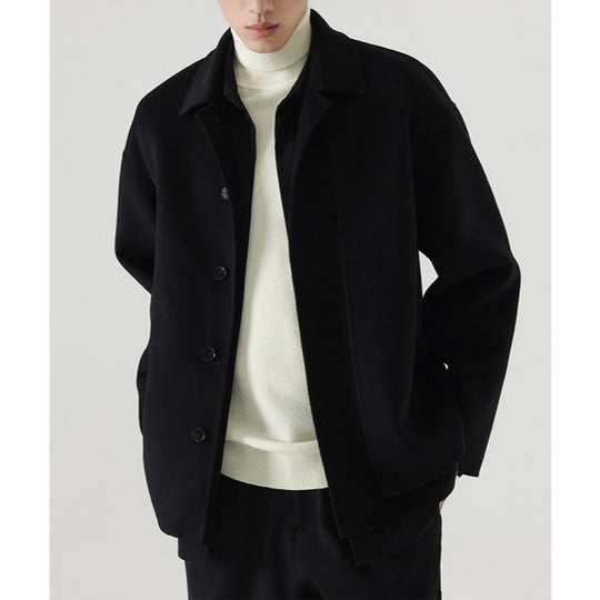Herren Boxy Wollmix-Hemdjacke mit durchgehender Knopfleiste und überschnittener Schulter Shop Nory