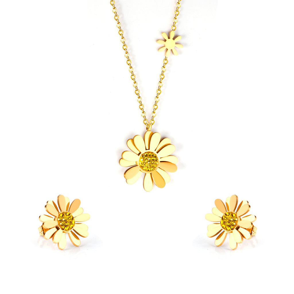 Damen Schmuckset mit floralem Design und funkelnden Zirkonia Shop Nory