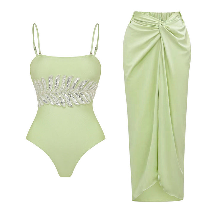 Damen Eleganter Einteiler mit funkelnden Paillettenapplikationen