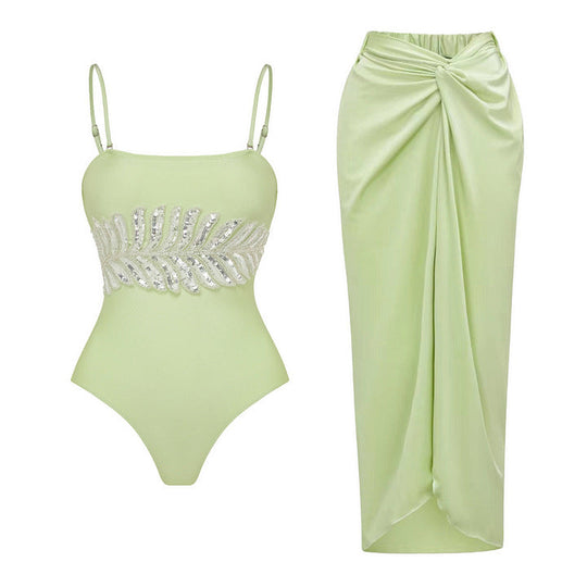 Damen Eleganter Einteiler mit funkelnden Paillettenapplikationen