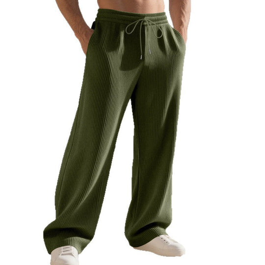Herren lässige Freizeithose aus weichem Waffelmaterial mit Kordelzug