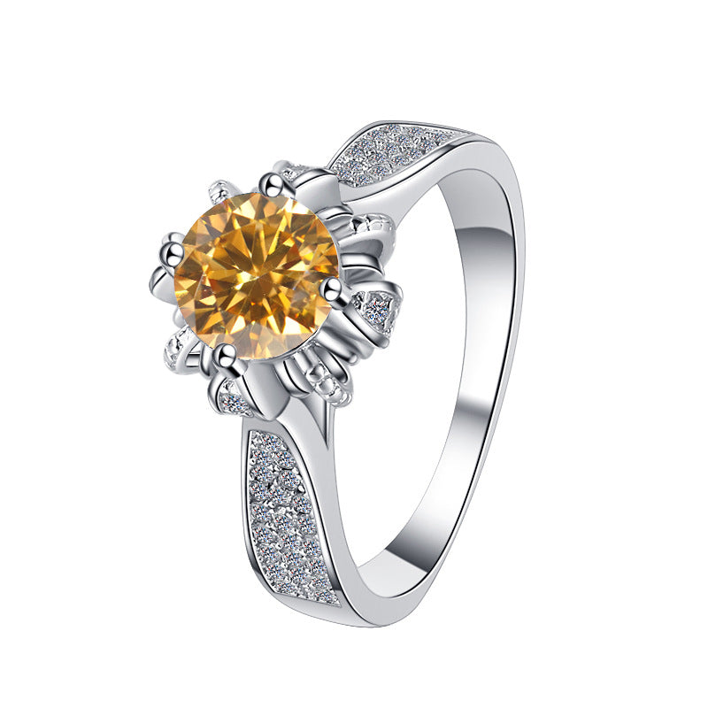 Damen Eleganter Verlobungsring mit kunstvollem Zirkonia-Besatz Shop Nory