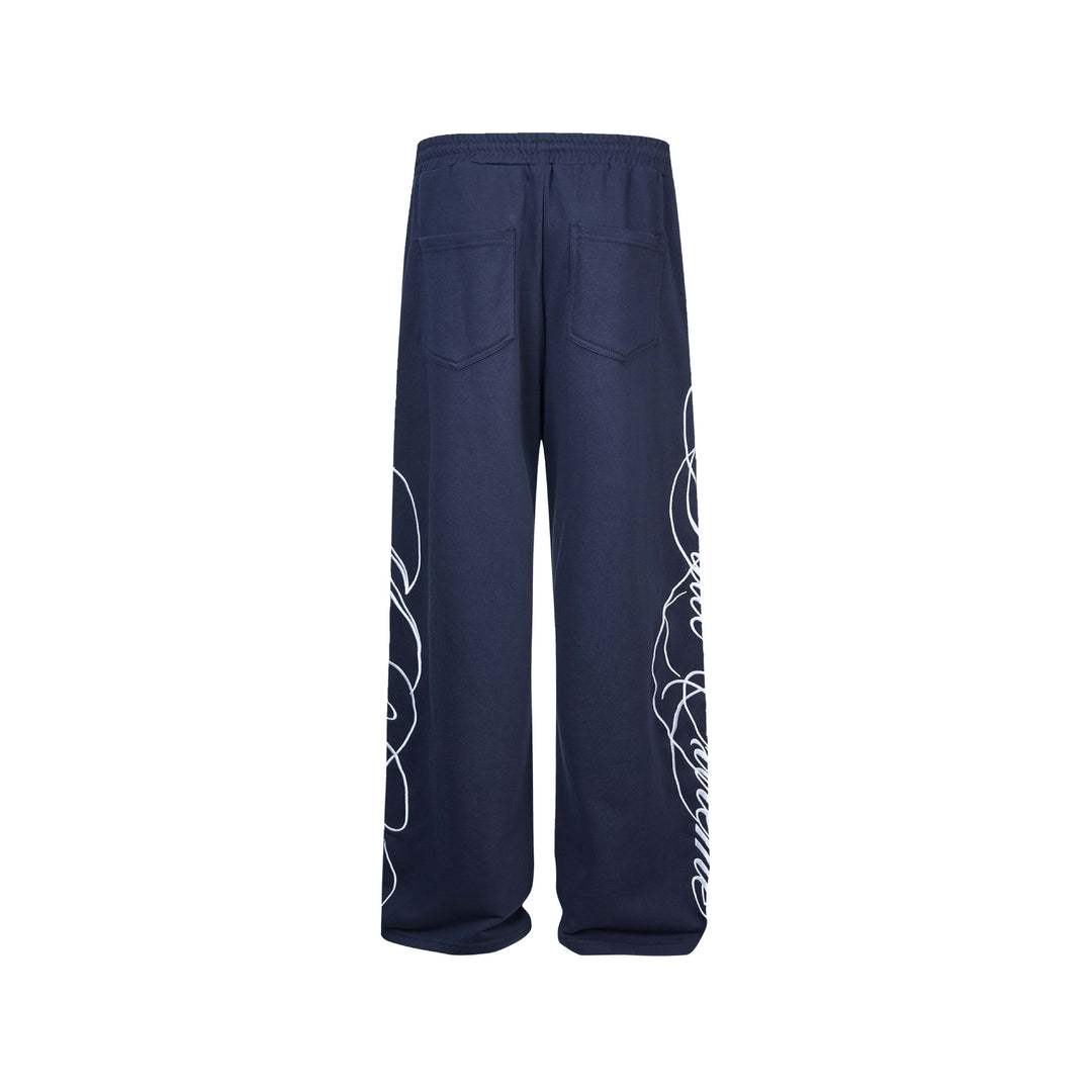 Damen Weiche Loungehose mit weitem Bein, elastischem Bund und Statementdruck Shop Nory