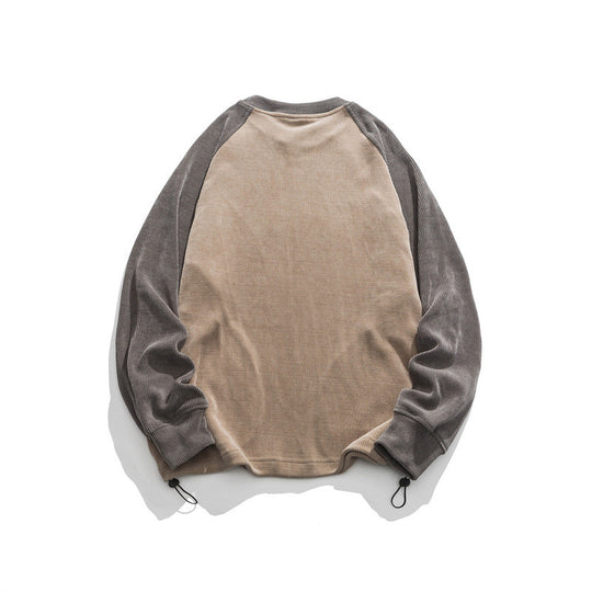 Unisex Oversize Cord-Sweatshirt mit Raglanärmeln, Kängurutaschen und Tunnelzugsaum Shop Nory