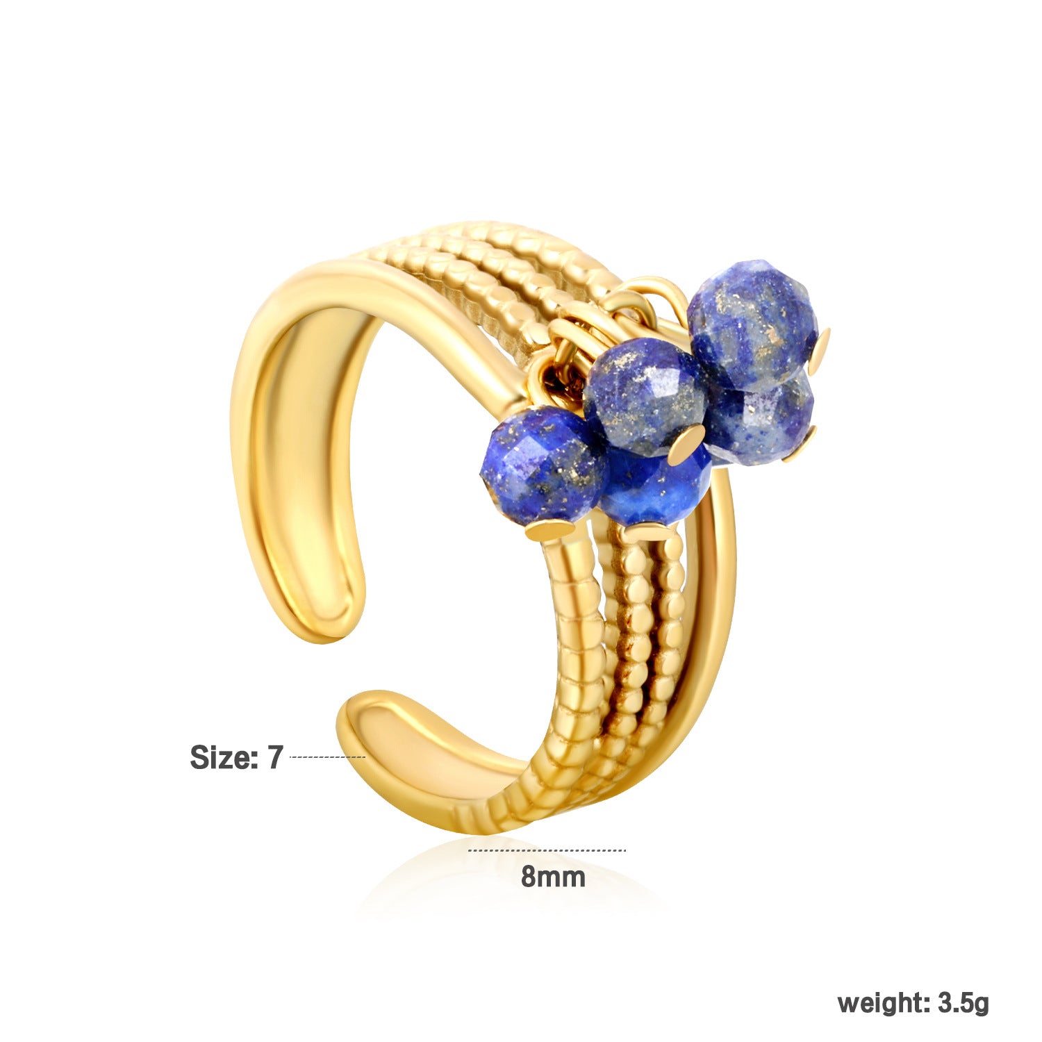 Damen Ring mit bunten Kristall-Akzenten und geschwungenem Design Shop Nory