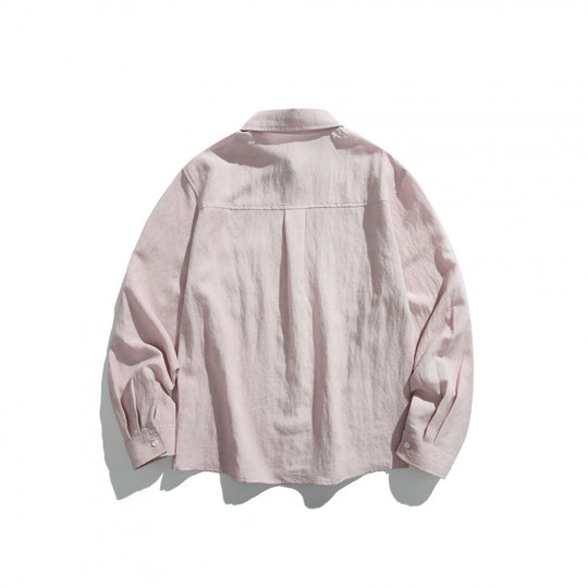 Unisex Oversize leichtes Leinenmix-Hemd mit Brusttasche und lockerem Boxy-Schnitt Shop Nory