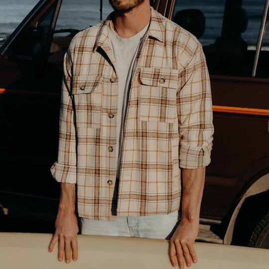 Herren Overshirt aus gShop Noryürstetem Flanell mit Karomuster und Pattentaschen Shop Nory
