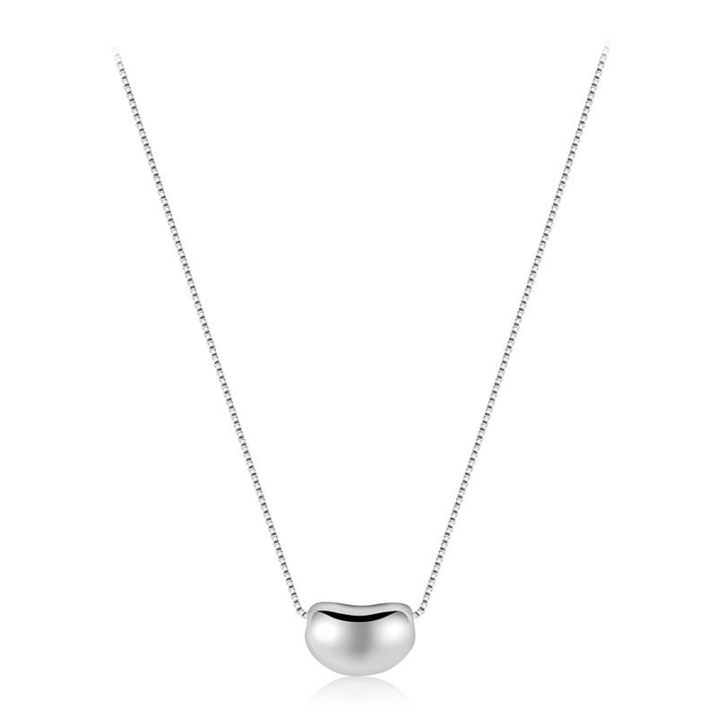 Damen Halskette mit modernem Bohnenanhänger aus hochwertigem Edelstahl Shop Nory